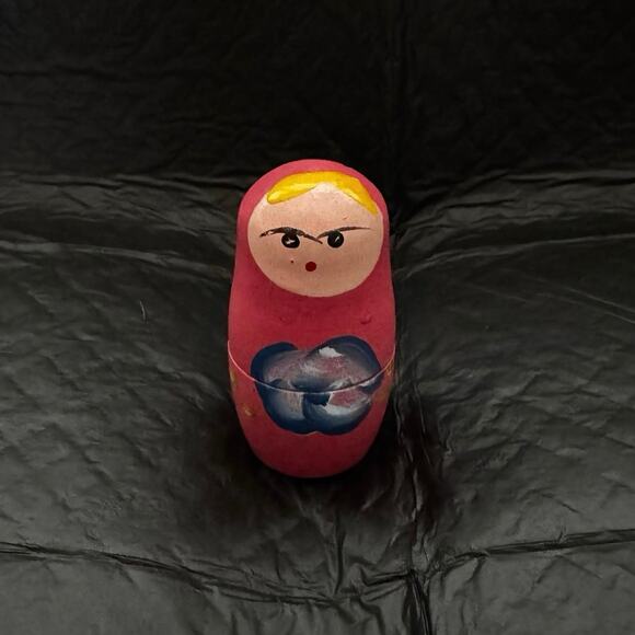 VTG Hand-painted Matryoshka Russian Wood Nesting Dolls Set of 5 - Picture 8 of 15